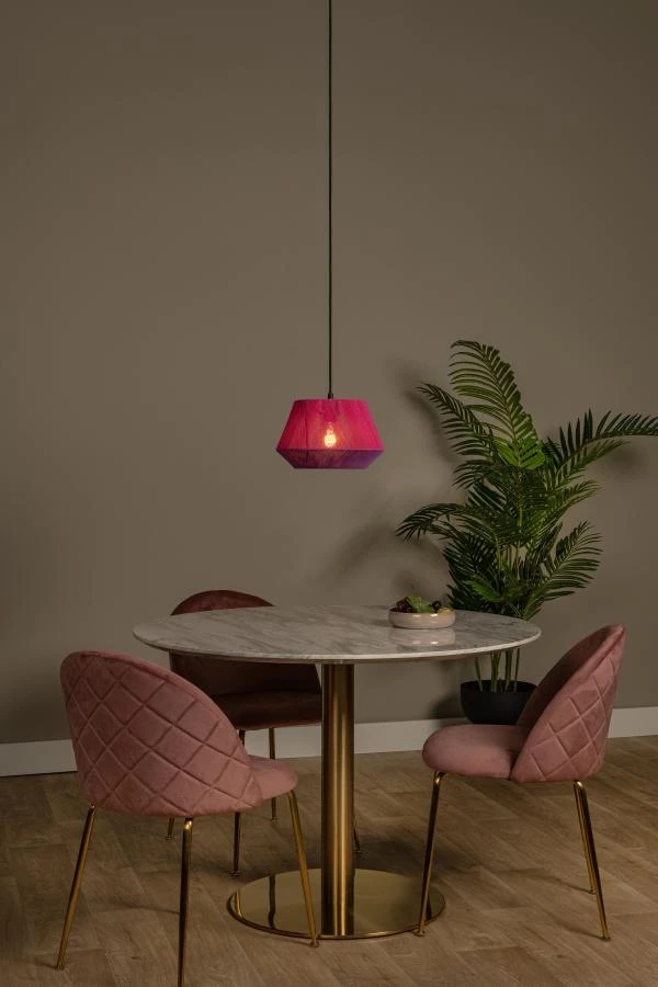 Lucide JESSICA - Hanglamp - Ø 30 cm - 1xE27 - Roze - sfeer 1